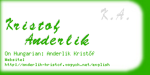 kristof anderlik business card