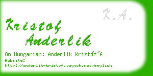 kristof anderlik business card
